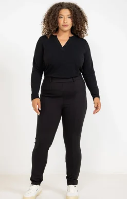 Toscane Boutique Pantalons|Tregging en maille poche décorée NOIR