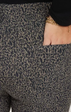 Toscane Boutique Pantalons|Tregging imprimé léopard KAKI