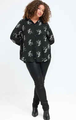 Toscane Boutique Pantalons|Tregging imprimé mini-traits NOIR