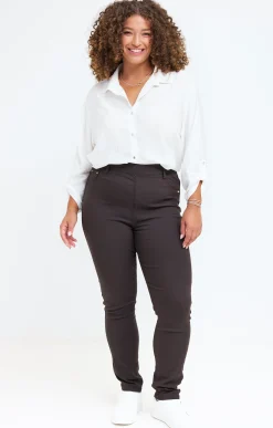 Toscane Boutique Pantalons|Tregging uni polaire MOKA