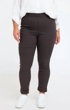 Toscane Boutique Pantalons|Tregging uni polaire MOKA