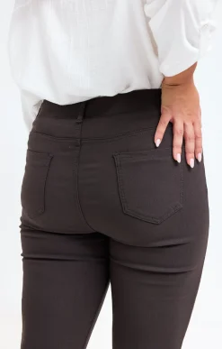 Toscane Boutique Pantalons|Tregging uni polaire MOKA