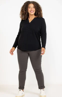 Toscane Boutique Pantalons|Tregging uni stretch GRIS MOYEN