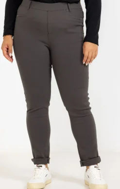 Toscane Boutique Pantalons|Tregging uni stretch GRIS MOYEN