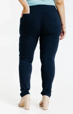 Toscane Boutique Pantalons|Tregging uni stretch MARINE
