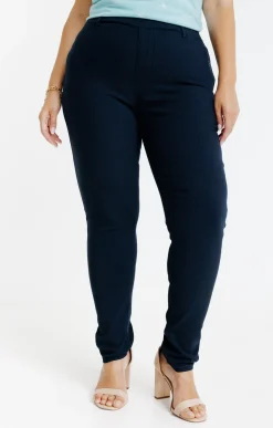 Toscane Boutique Pantalons|Tregging uni stretch MARINE