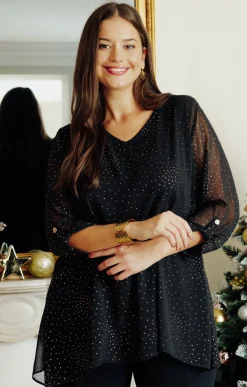 Toscane Boutique Chemisiers & Tuniques|Tunique à paillettes NOIR