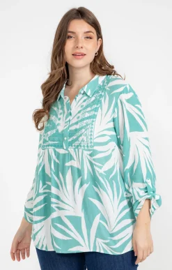 Toscane Boutique Chemisiers & Tuniques|Tunique en crepon imprimée CELADON
