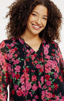 Toscane Boutique Chemisiers & Tuniques|Tunique florale NOIR