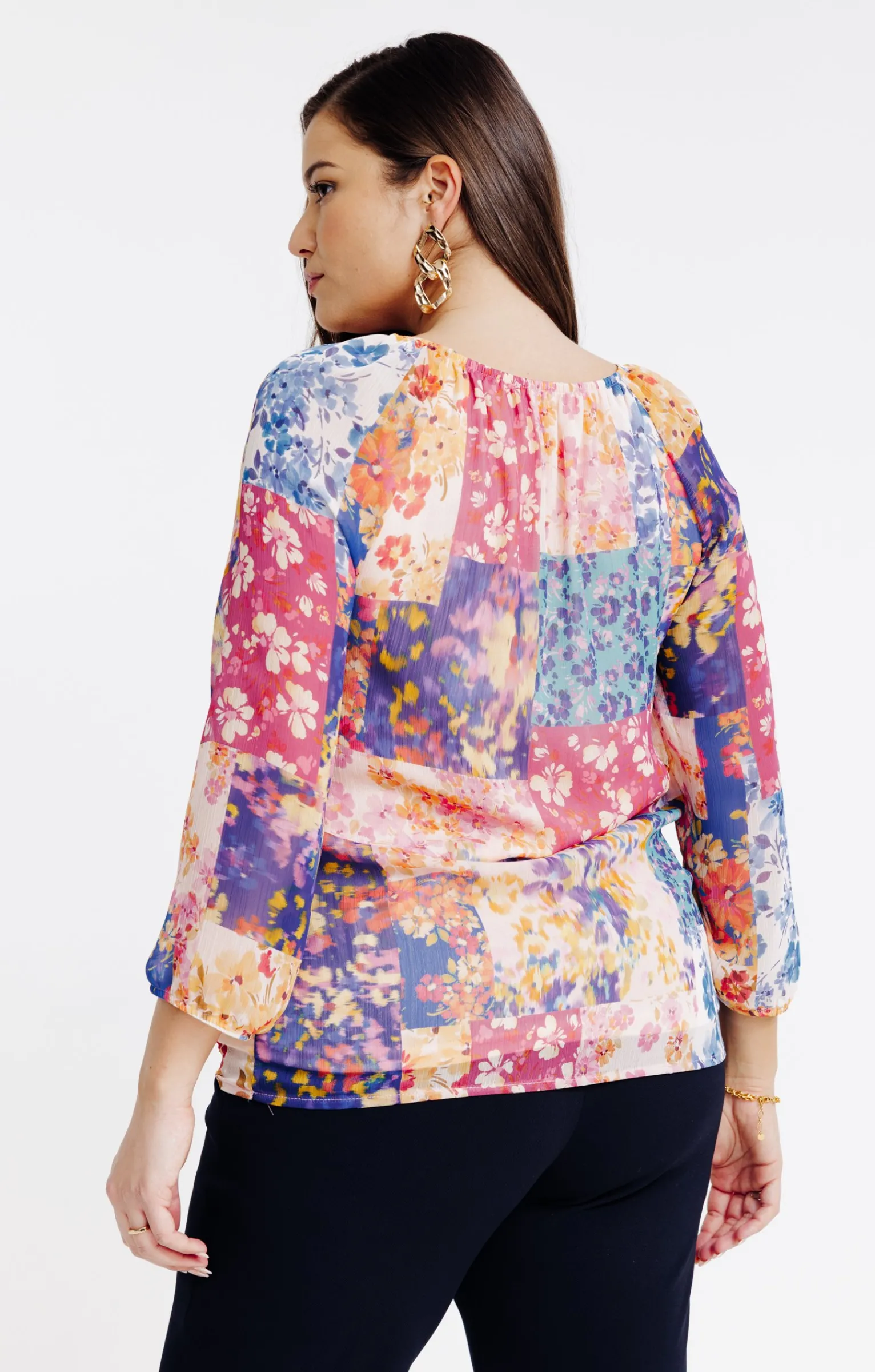 Toscane Boutique Chemisiers & Tuniques|Tunique imprimée avec col nouette MULTICOLORE