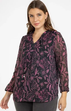 Toscane Boutique Chemisiers & Tuniques|Tunique imprimée doublée NOIR