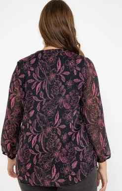 Toscane Boutique Chemisiers & Tuniques|Tunique imprimée doublée NOIR