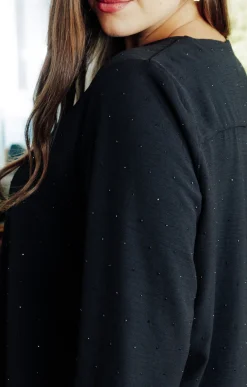 Toscane Boutique Chemisiers & Tuniques|Tunique unie avec strass NOIR