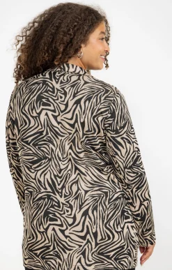 Toscane Boutique Vestes|Veste de tailleur zébrée BEIGE