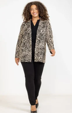 Toscane Boutique Vestes|Veste de tailleur zébrée BEIGE