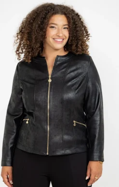 Toscane Boutique Vestes|Veste imitation cuir NOIR