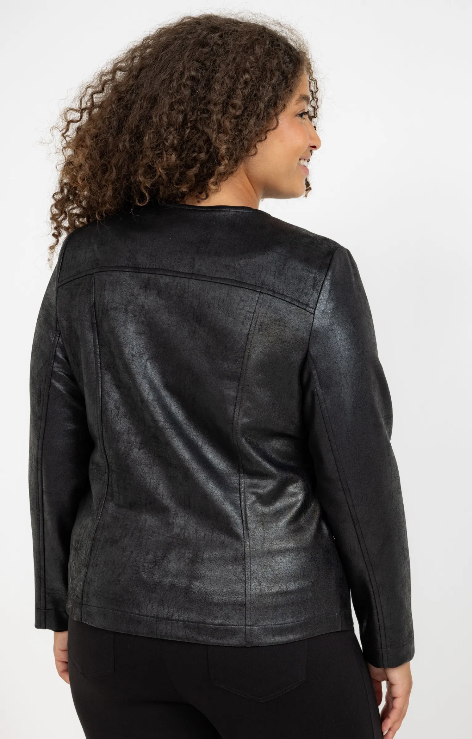 Toscane Boutique Vestes|Veste imitation cuir NOIR