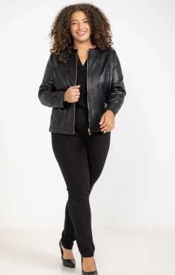 Toscane Boutique Vestes|Veste imitation cuir NOIR