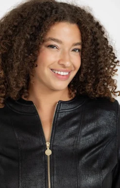 Toscane Boutique Vestes|Veste imitation cuir NOIR