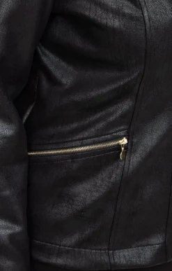 Toscane Boutique Vestes|Veste imitation cuir NOIR