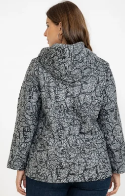 Toscane Boutique Vestes|Veste imprimée en bouclette ANTHRACITE