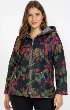 Toscane Boutique Vestes|Veste imprimée en bouclette MULTICOLORE