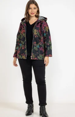 Toscane Boutique Vestes|Veste imprimée en bouclette MULTICOLORE