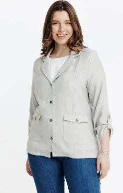 Toscane Boutique Vestes|Veste style saharienne GRIS MOYEN