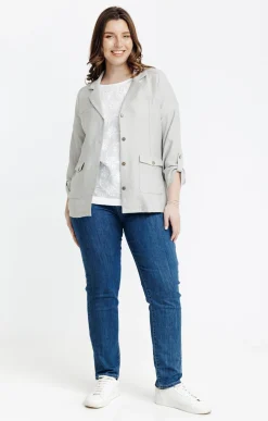 Toscane Boutique Vestes|Veste style saharienne GRIS MOYEN