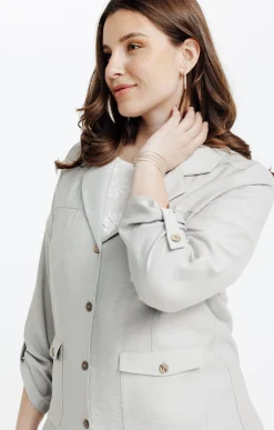 Toscane Boutique Vestes|Veste style saharienne GRIS MOYEN