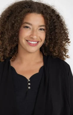 Toscane Boutique Vestes|Veste unie col châle NOIR