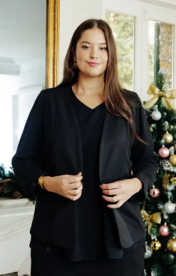 Toscane Boutique Vestes|Veste unie ouverte NOIR